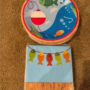 Fishing Theme Party Plates and Napkins Set
